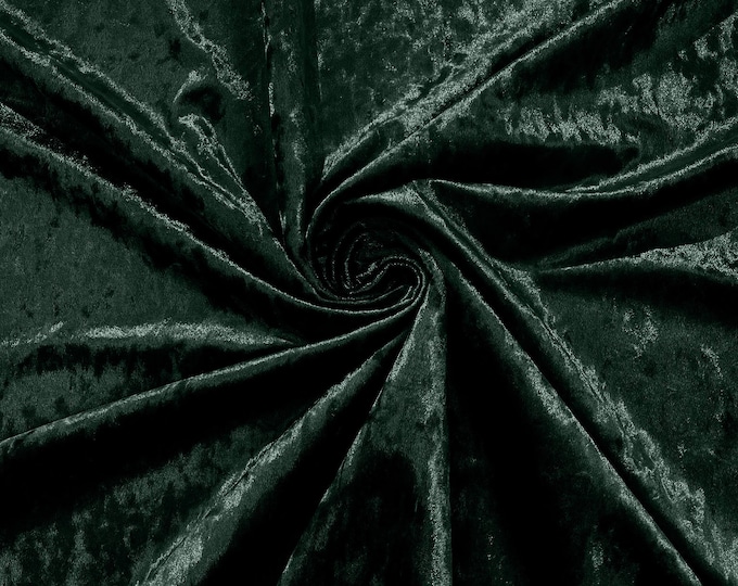 Hunter Green Stretch Crushed Velvet Fabric/58 Inches Wide/Cosplays.