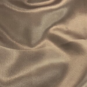 Taupe Charmeuse Bridal Solid Satin Fabric for Wedding Dress Fashion Crafts Costumes Decorations Silky Satin 58” Wide Sold By The Yard