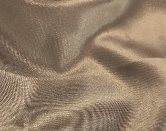 Taupe Charmeuse Bridal Solid Satin Fabric for Wedding Dress Fashion Crafts Costumes Decorations Silky Satin 58” Wide Sold By The Yard