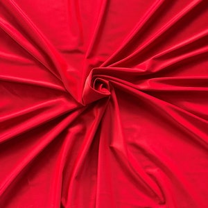 Red Shiny Milliskin Nylon Spandex Fabric 4 Way Stretch 58&quot; Wide Sold by The Yard