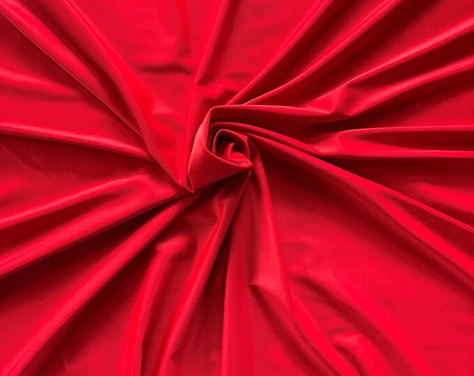 Red Shiny Milliskin Nylon Spandex Fabric 4 Way Stretch 58" Wide Sold by The Yard