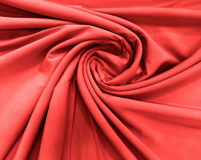 New Coral 58" Wide ITY Fabric Polyester Knit Jersey 2 Way  Stretch Spandex Sold By The Yard.