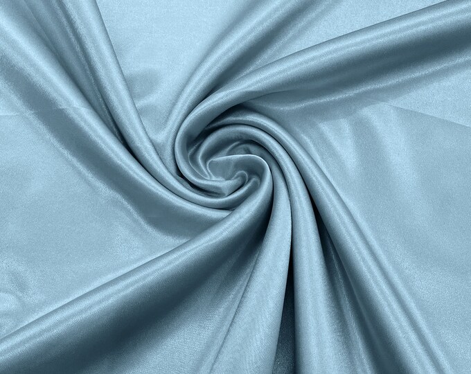 Baby Blue Crepe Back Satin Bridal Fabric Draper/Prom/Wedding/58" Inches Wide Japan Quality.