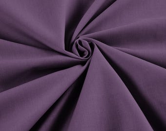 Dark Lilac Lightweight Poly Cotton Broadcloth Fabric| 58" Wide| Bed sheets| Apparel.