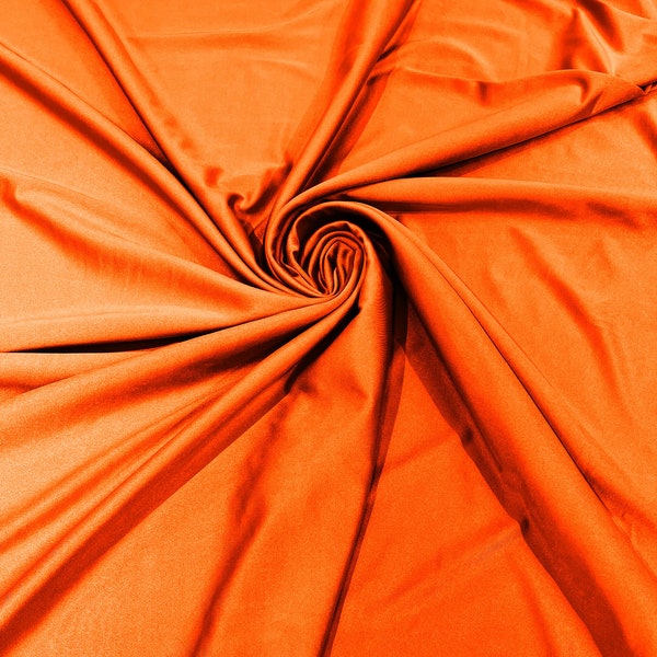 Neon orange Shiny Milliskin Nylon Spandex Fabric 4 Way Stretch 58" Wide Sold by The Yard
