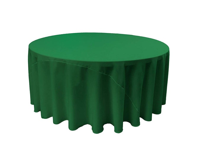 Flag Green - Solid Round Polyester Poplin Tablecloth With Seamless.