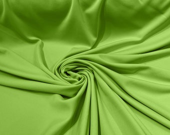 Apple Green Polyester Stretch Scuba Knit Fabric| Wrinkle Free| 58" Wide| Apparel| Dresses.