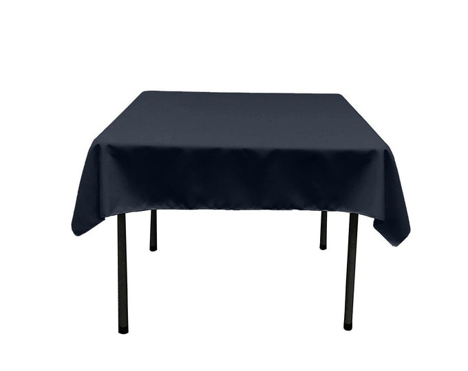 Dark Navy Blue - Square Polyester Poplin Table Overlay - Diamond. Choose Size Below