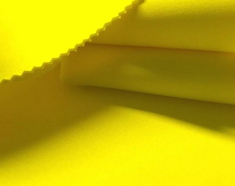 Neon Yellow 58/60" Wide 90% Polyester / 10 percent Spandex Neoprene Scuba Fabric Sold By The Yard.