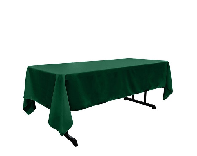 Emerald Green - Rectangular Polyester Poplin Tablecloth / Party supply.