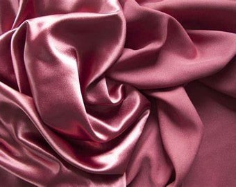 Dusty Rose Crepe Back Satin Bridal Fabric Draper-Prom-wedding-nightgown- Soft 58"-60" Inches Sold by The Yard.
