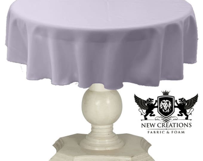 Light Lavender Tablecloth Solid Dull Bridal Satin Overlay for Small Coffee Table Seamless.