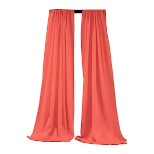 Coral 2 Panels Backdrop Drape, All Sizes Available in Polyester Poplin, Party Supplies Curtains.