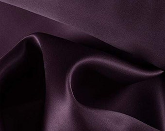 Eggplant  Light Weight Charmeuse Satin Fabric for Wedding Dress 60" inches wide sold by The Yard.