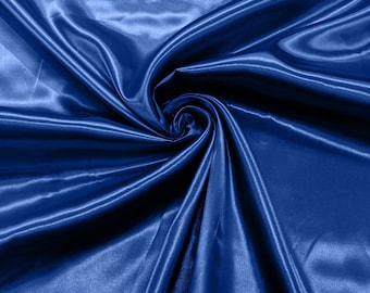 Royal Blue - Shiny Charmeuse Satin Fabric for Wedding Dress/Crafts Costumes/58” Wide /Silky Satin