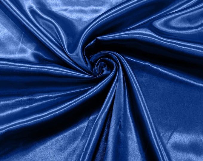 Royal Blue - Shiny Charmeuse Satin Fabric for Wedding Dress/Crafts Costumes/58” Wide /Silky Satin