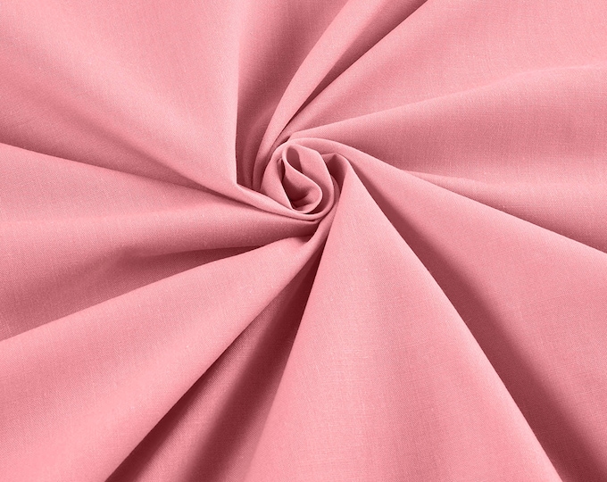 Candy Pink - 58-59" Wide Premium Light Weight Poly Cotton Blend Broadcloth Fabric Sold By The Yard.