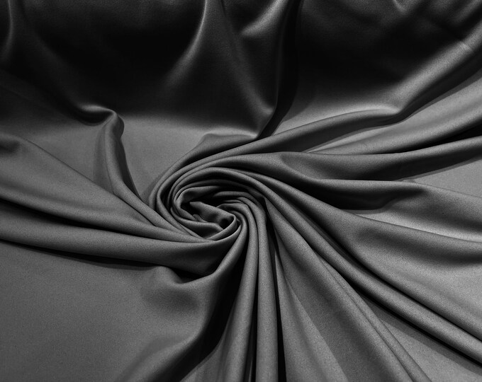 Charcoal 59/60" Wide 100% Polyester Wrinkle Free Stretch Double Knit Scuba Fabric/cosplay/costumes.