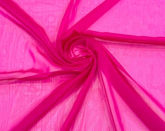 Chiffon Two Tone Sheer Fabric, by The Yard - Fuchsia