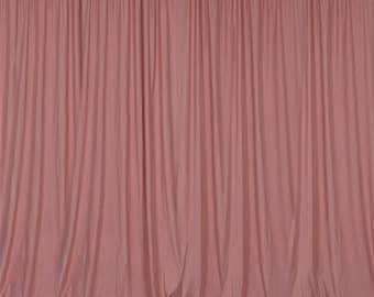 Dusty Rose SEAMLESS Backdrop Drape Panel, All Sizes Available in Polyester Poplin, Party Supplies Curtains.