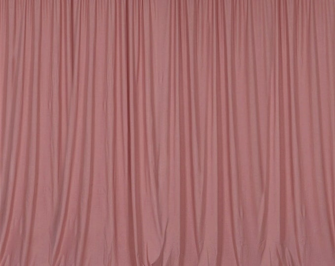 Dusty Rose SEAMLESS Backdrop Drape Panel, All Sizes Available in Polyester Poplin, Party Supplies Curtains.