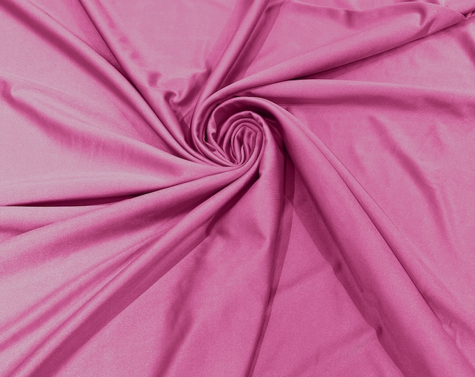 Hot Pink Shiny Milliskin Nylon Spandex Fabric 4 Way Stretch 58" Wide Sold by The Yard