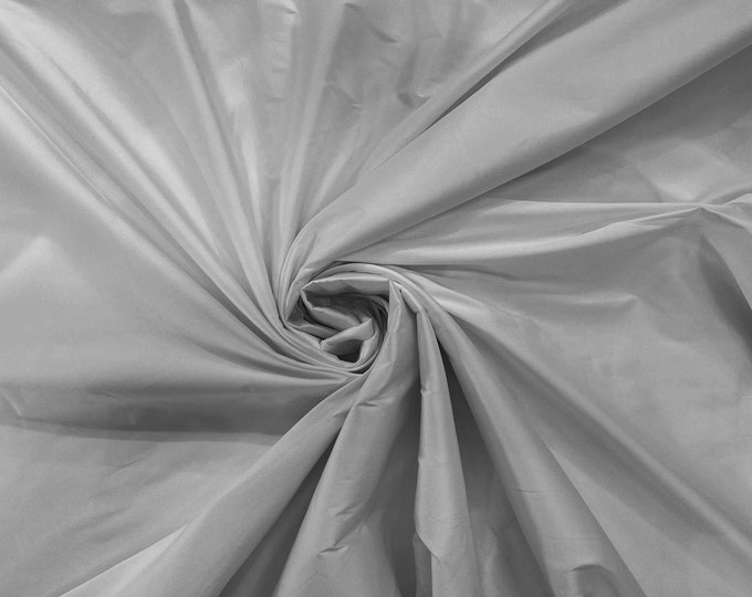 Silver 100% Polyester Imitation Silk Taffeta Fabric 55" Wide/Costume/Dress/Cosplay/Wedding.