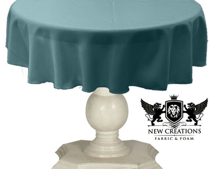 Seafoam Tablecloth Solid Dull Bridal Satin Overlay for Small Coffee Table Seamless.