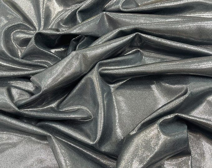Gunmetal Foil All Over Foil Metallic Nylon Spandex 4 Way Stretch/58" Wide