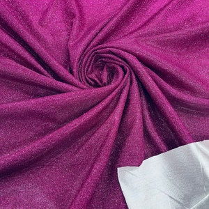 Magenta Stretch glitter shimmer 58” wide-Glimmer-Sparkling Fabric-Prom-Nightgown-Sold by the yard.