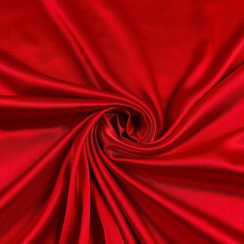 Lipstick Red Stretch Charmeuse Fabric