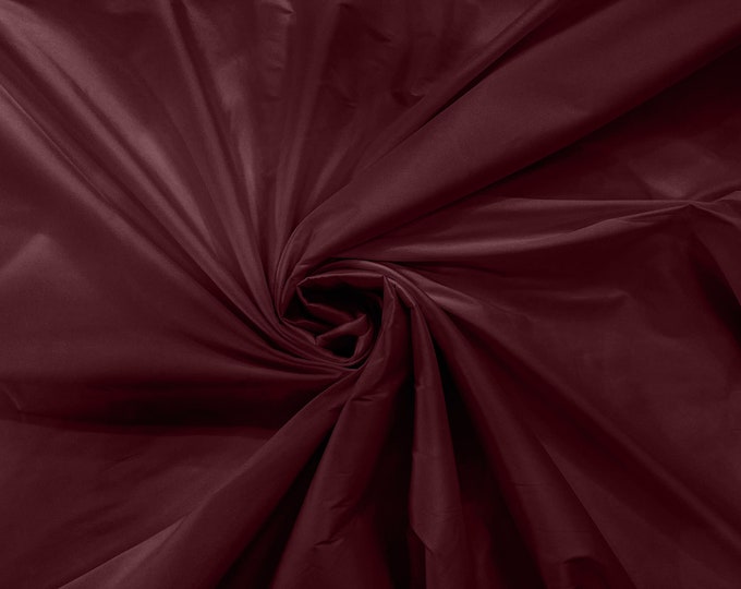 Burgundy 100% Polyester Imitation Silk Taffeta Fabric 55" Wide/Costume/Dress/Cosplay/Wedding.