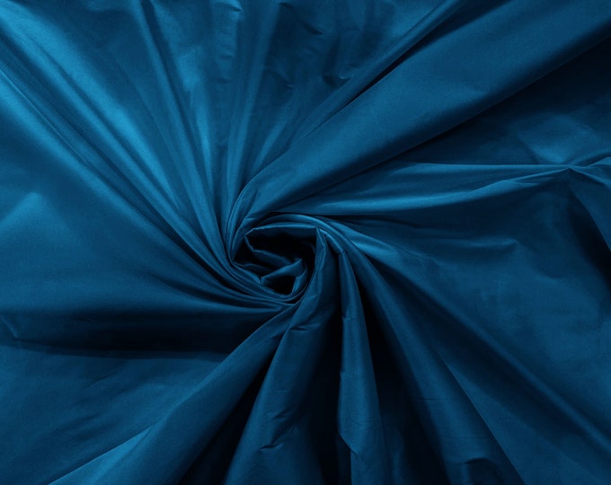 Teal Blue 100% Polyester Imitation Silk Taffeta Fabric 55" Wide/Costume/Dress/Cosplay/Wedding.