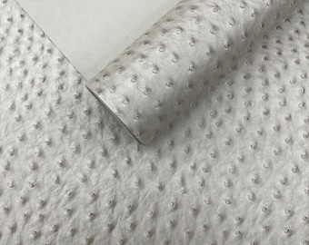 Ostrich Vinyl Fabric, Metallic Pearl Faux Leather for Upholstery and Crafting