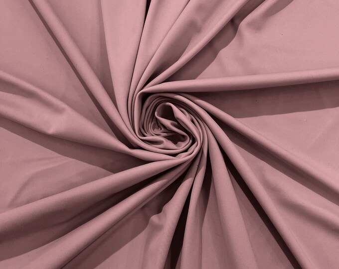 Dusty Rose Milliskin Nylon Spandex Stretch Dull Tricot Medium Weight Fabric for Apparel/4 Way Fabric/Swimwear/Activewear/Sportswear/Costume
