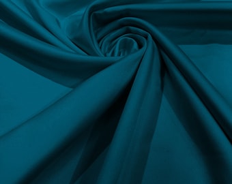 Dark Aqua Blue - Matte L'Amour Satin (Peau de Soie) Duchess Fabric Bridesmaid Dress 58"-60" Wide/Costume/wedding.