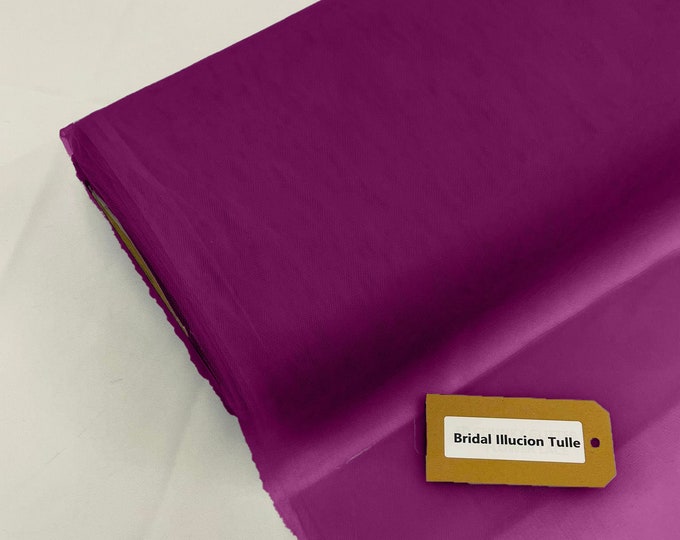Purple Wine - Bridal Illusion Tulle 108"Wide Polyester Premium Tulle Fabric Bolt.