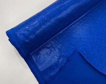 Royal blue Shattered Glass Foil Hologram/58” Wide/4 Way Stretch Spandex Nylon Tricot by the yard.