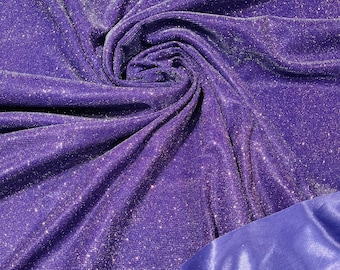 Lavender Stretch glitter shimmer 58” wide-Glimmer-Sparkling Fabric-Prom-Nightgown-Sold by the yard.