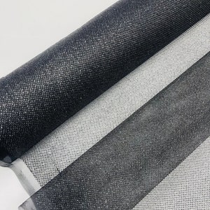 Black Glitter Tulle Fabric/Soft Mesh Glitter Material, Sparkle Shimmer Tulle Fabric for Wedding Dress/Décor/Quinsianera