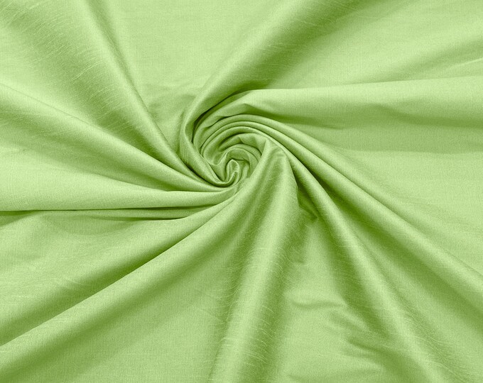 Pistachio Polyester Dupioni Faux Silk Fabric/ 55” Wide/Wedding Fabric/Home Decor.