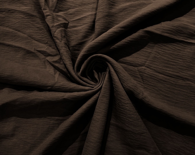 Brown Air Flow Polyester Fabric for Dresses, 2 way stretch, Tops, Bottoms, Shawl, Scarf, Costumes, Crafts.