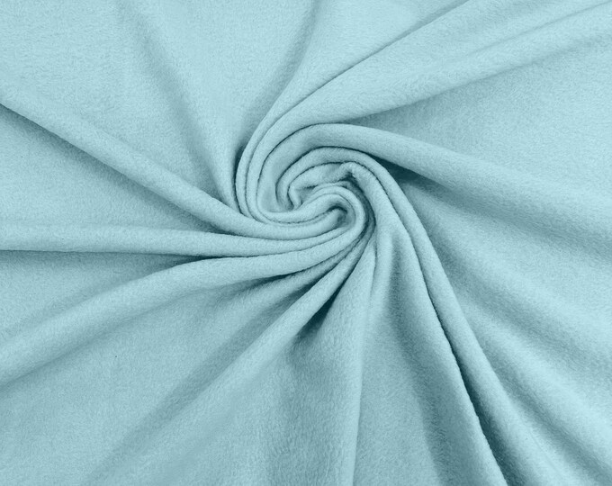 Ice Blue Solid Polar Fleece Fabric Anti-Pill 58" Wide Sold by The Yard.