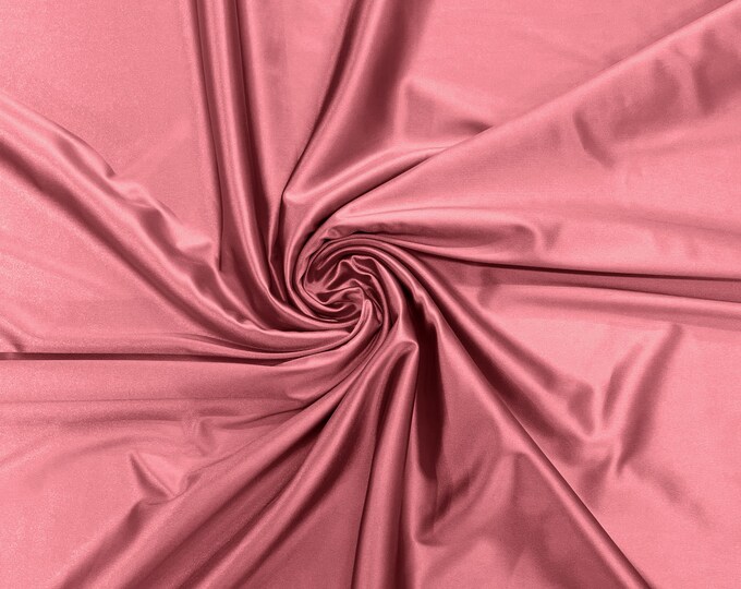 Cashmer Rose - Luxury Shiny Satin Stretch Spandex Fabric / Prom / Wedding / Cosplays.