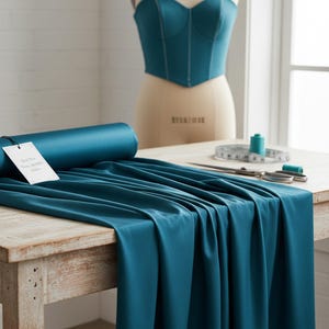 Türkisblauer Nylon-Spandex-Stoff, 147 cm breit, 4-Wege-Stretch für Bademode und Kostüme