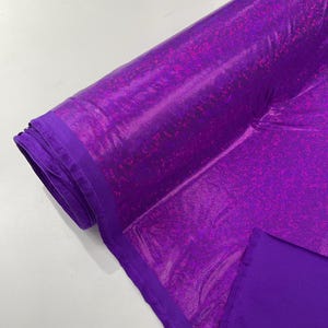 Purple Shattered Glass Foil Hologram/58” Wide/4 Way Stretch Spandex Nylon Tricot by the yard.