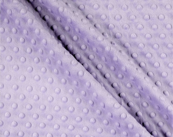 Lavender 58" Wide 100%  Polyester Minky Dimple Dot Soft Cuddle Fabric SEW Craft Sold by The Yard.