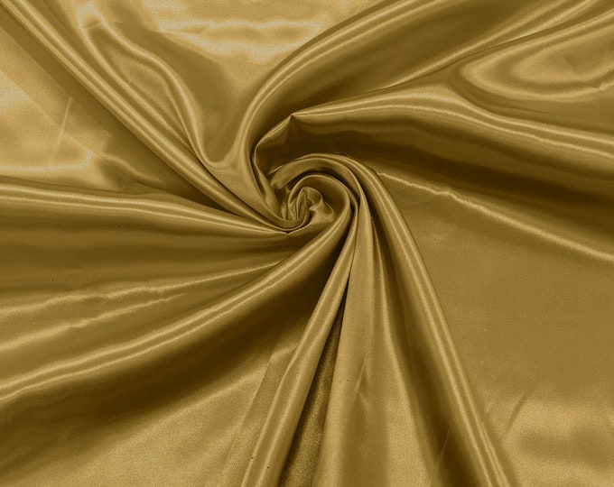 Gold #2 Shiny Charmeuse Satin Fabric for Wedding Dress/Crafts Costumes/58” Wide /Silky Satin