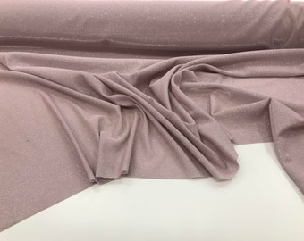 Metallic Foil Jersey Knit Two Way Stretch Glitter Glamorous Dance Dress Clothing Fabric By Yard
