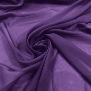 Light Purple 58/60&quot; Wide 100% Polyester Soft Light Weight, Sheer, See Through Chiffon Fabric/ Bridal Apparel | Dresses | Costumes/ Backdrop